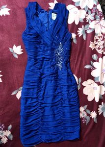 Xscape Royal Blue Rhinestone Embellished Dress