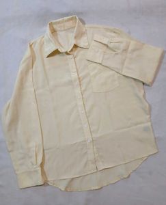 Light Yellow Oversized Button-Up Shirt