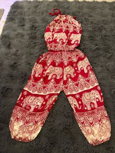 Cute Elephant Print Thai Set for Girls