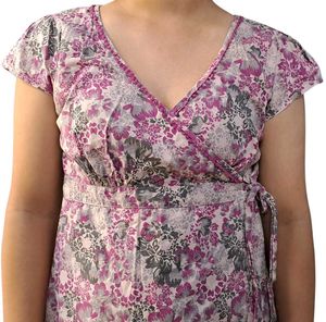Floral Print Wrap Top