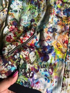 Zara Vibrant Floral Bomber Jacket