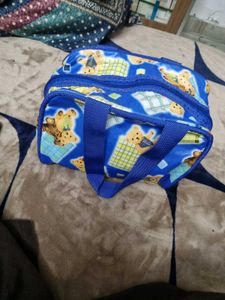 Cute Blue Teddy Bear Print Bag