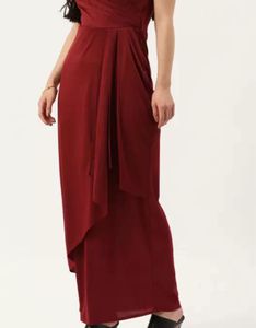 Maroon Wrap Maxi Dress
