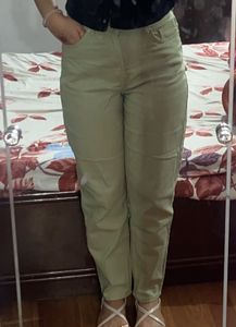 H&amp;M Mint Green Mom Jeans High Waist