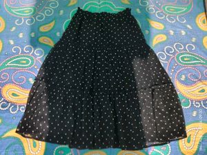 Black Polka Dot Tiered Skirt