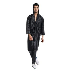 Black Reusable Rainwear Raincoat Mansoon