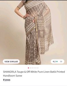 NEW Pure Linen Handloom Saree