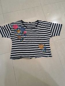 Striped Embroidered T-Shirt