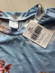 Y2K Pinterest Angel Print Long Sleeve Mesh Top