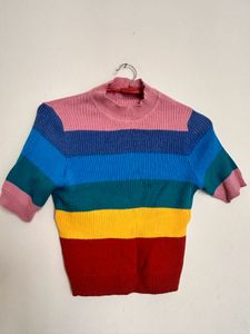 Colorful Striped Knit Top