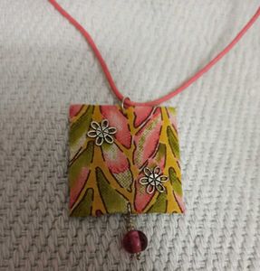 Boho Fabric Necklace &amp; Earring Set