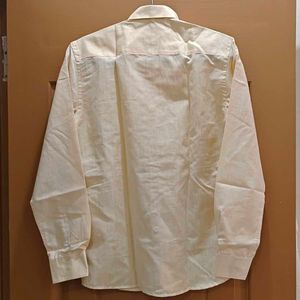 Linen Blend Shirt | Cream Beige | Full Sleeve