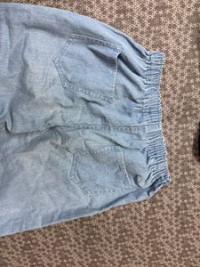 Blue wide leg jeans