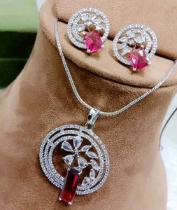 American Diamond pendant Necklace Set