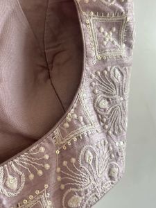 Lavender Embroidered Ethnic Blouse