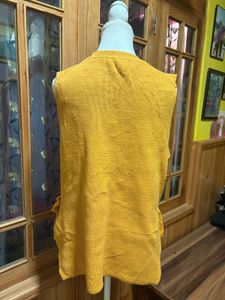 Cozy Mustard Knit Sweater Vest