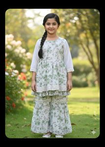 8-10 year Girls Floral Print Sharara Suit