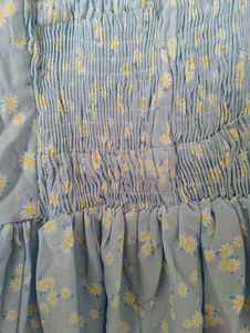 Sky Blue Floral Midi Dress