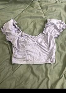 Lavender Ruched Cropped Top