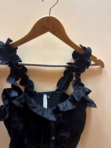 Black Ruffle Corset Top