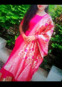 Beautiful Pink Banarasi Saree