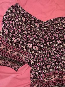Off-Shoulder Floral Print Top