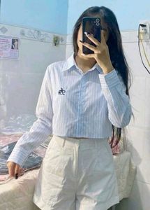 Striped Cropped Shirt