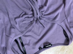 Purple Tie-Front Crop Top