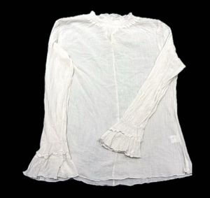 White Ruffled Neckline Top