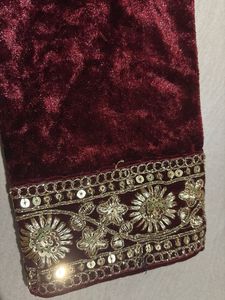 Embroidered Velvet Blouse