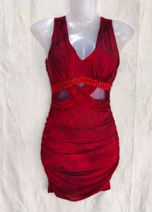 Stunning Ruched Red Party Dress