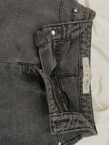 Charcoal Grey Denim Mini Skirt
