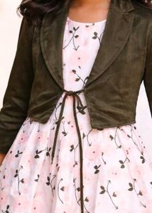 Elegant Floral Dress with Jacket for kids Girls