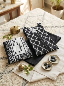 Stylish Black &amp; White Printed Kurta Set