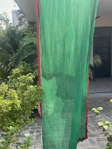 Green Dupatta with Red Border