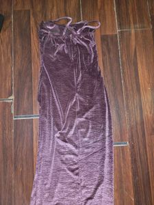 Velvet Midi Dress with Slit