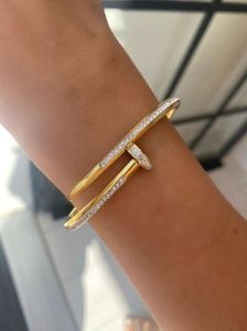 ANTI TARNISH GOLD PLATED & DIAMOND NAIL BRACELET