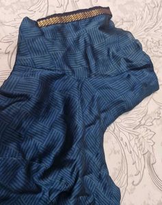 Exquisite Blue Polka Dot Saree