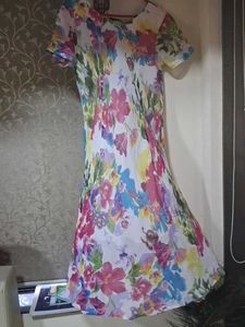 Vibrant Floral Print Dress