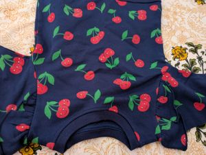 Cute Cherry Print Navy Sweatshirt