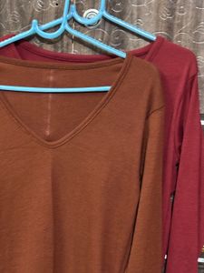 Ribbed Long Sleeve Tops (2 Pack)