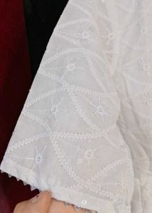 Elegant White Anarkali Chikankari Kurta