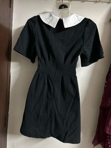 Chic Black &amp; White Collared Dress