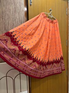 🆕 “Aurelia” peach Ethnic Printed Skirt