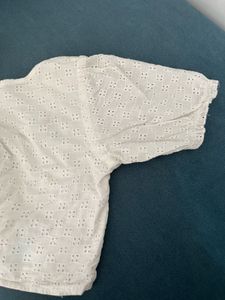 White Broderie Anglaise Crop Top