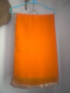 Vibrant Orange Saree