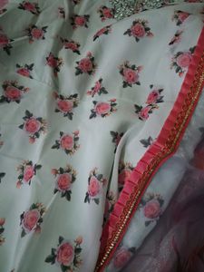 Floral Print Anarkali Suit with Dupatta
