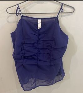 Kazo Blue Ruched Cami Top