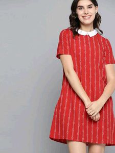 Red &amp; White Striped Dress