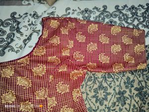 Elegant Maroon &amp; Gold Banarasi blouse